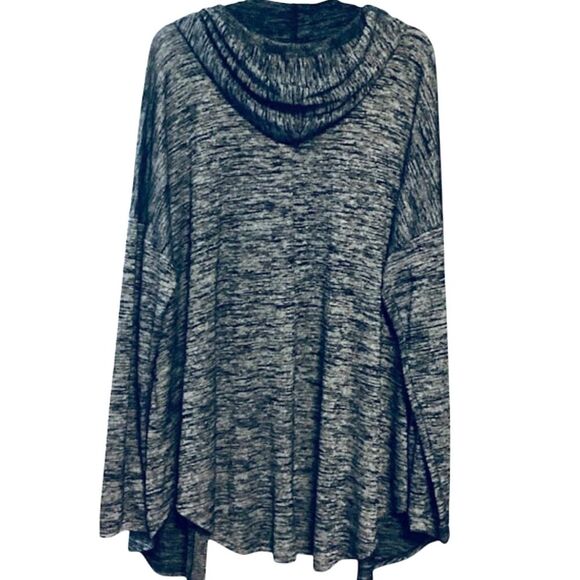 Sonoma Goods for Life Open-Front Hooded Cardigan in Gray/black 2X - Picture 4 of 8